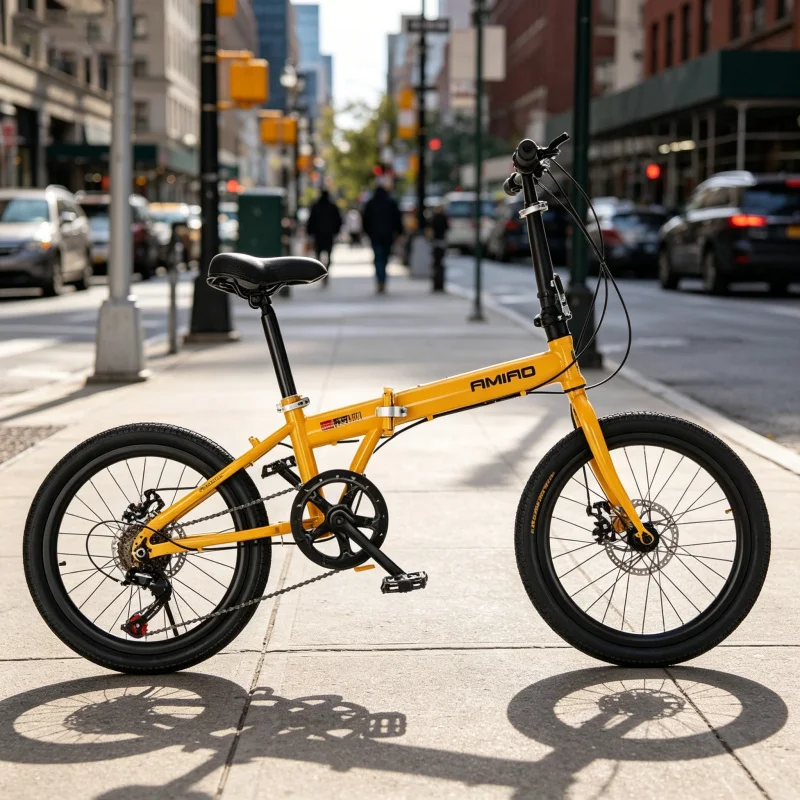 Commuting With Bike - دراجة قابلة للطي بعجلات صفراء مقاس